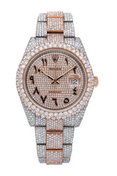 Custom Made Stainless Steel 41mm 26 Carat Moissanite Watch