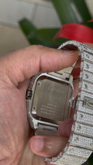 Stainless Steel 41mm 26 carat Moissanite Watch
