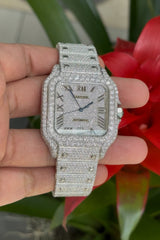 Stainless Steel 41mm 26 carat Moissanite Watch