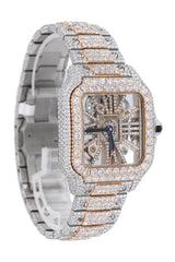 CS SKELETON TWO-TONE | Stainless Steel 41mm Moissanite Watch
