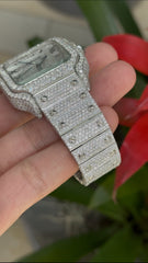 Stainless Steel 41mm 26 carat Moissanite Watch