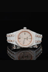 Stainless Steel Automatic Movement 41mm 26 Carat Moissanite Watch