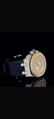 Luxury Iced Out Automatic Half Done Moissanite Watch