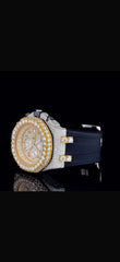 Luxury Iced Out Automatic Half Done Moissanite Watch