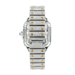CS SKELETON TWO-TONE | Stainless Steel 41mm Moissanite Watch |20CT