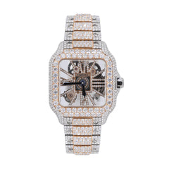 CS SKELETON TWO-TONE | Stainless Steel 41mm Moissanite Watch