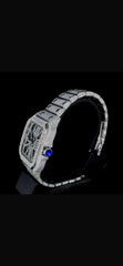 Stainless Steel 41mm Moissanite Watch