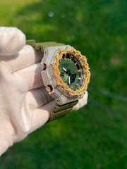 Luxury Iced Out G-Shock Automatic Half Done Moissanite Watch