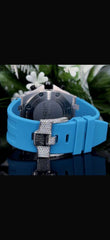 Luxury Iced Out Automatic Half Done Moissanite Watch