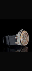 Luxury Iced Out Automatic Half Done Moissanite Watch