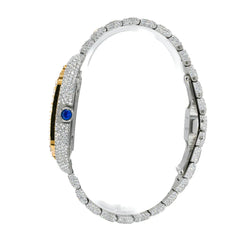 CS SKELETON TWO-TONE | Stainless Steel 41mm Moissanite Watch |20CT